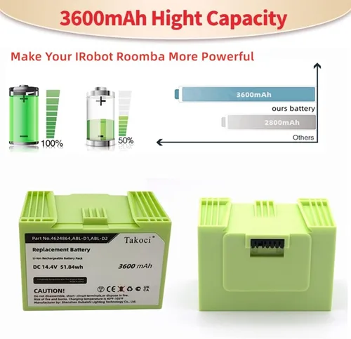 Vista 3 de Batería de repuesto de 3600 mAh para IROBOT Roomba i7 / 7150 / i7+ / 7550 / e5 / e6 / i3 / i4 / e5 / e5 / e5152 / e5154, aspiradora serie More e e i