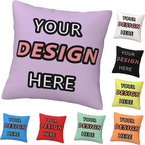 Vista 15 de Custom Pillow for Mother's Day Your Design Here Customized Pillow with Photo 12''x12'' Black