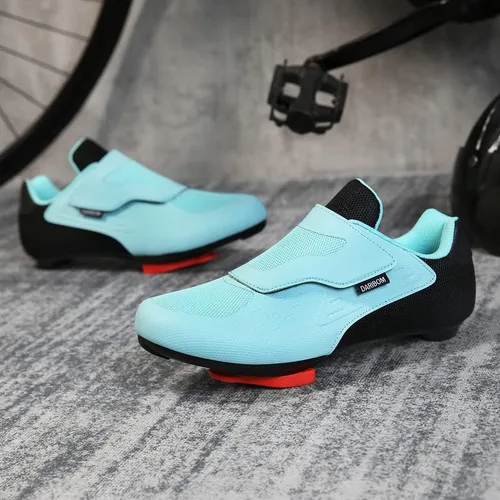 Vista 3 de Zapatos de ciclismo unisex compatibles con zapatos Peloton, zapatos de ciclismo de carretera para interiores para hombres y mujeres, preinstalados
