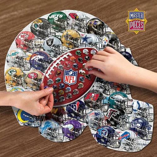 Vista 2 de MasterPieces Rompecabezas con Forma de Casco de Arte Drip de la NFL de 500 Piezas - Perfecto para Fanáticos de la NFL - 25"x22