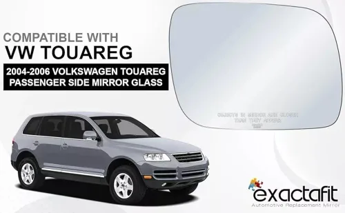 Vista 5 de Reemplazo de cristal del espejo lateral del pasajero para 2004 2005 2006 Volkswagen Touareg VW derecho convexos espejos con adhesivos exactafit 8922R