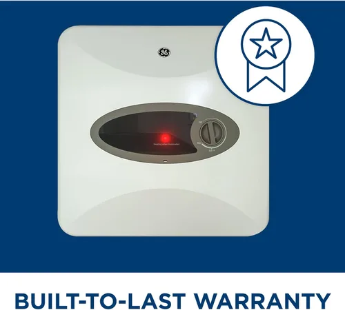 Vista 8 de GE Appliances 2.5 galones, calentador de agua de minitanque versátil con termostato ajustable, se instala fácilmente debajo del fregadero, 120v