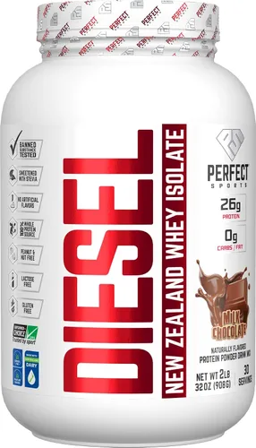 Vista 11 de PERFECT SPORTS Diesel 100% aislado de proteína de suero de Nueva Zelanda Endulzado con stevia, sin ingredientes artificiales, apto para dieta keto