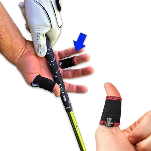 Vista 10 de JerkFit NUBS - Caddies para dedos (par) – Mangas duraderas para pulgar y dedos para evitar ampollas de golf, guantes de golf cómodos y cinta Negro