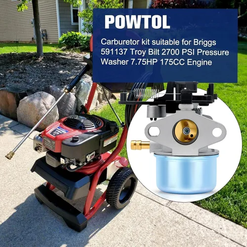Vista 2 de Carburador Powtol 2700PSI 2800PSI 3000PSI para Troy Bilt 7.75 Hp 8.75 Hp 8.5 Hp 190cc 850ex 875exi 875ex 775ex Lavadora a Presión Partes Reemplazo
