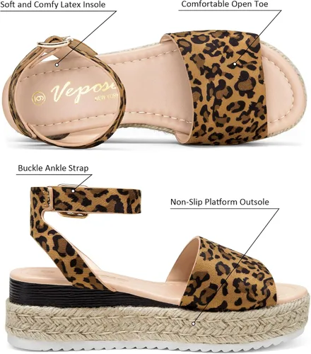 Vista 3 de Vepose Sandalias de alpargatas 0A para mujer, sandalias clásicas de plataforma de verano para mujer