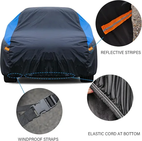 Vista 4 de GUNHYI - Cobertor impermeable para automóvil SUV, para todo tipo de clima, ajuste universal