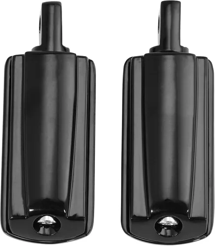 Vista 6 de TCMT 10 mm Estribos para motocicletas Compatibles con Harley Street Glide Road King Montura macho (Estribos estilo A, negro)