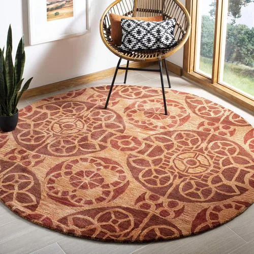 Vista 41 de SAFAVIEH Wyndham Collection - Alfombra decorativa de 2 x 3 pies, beige y azul, hecha a mano, lana moderna, ideal para zonas de alto tráfico