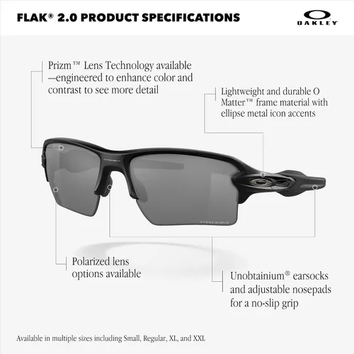 Vista 15 de Oakley mens Oo9188 Flak 2.0 XL Rectangular Sunglasses