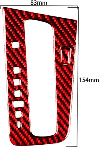 Vista 4 de Rojo 2 piezas de carbono suave real Fiebr consola central caja de cambios cambio cambio marco de transmisión coche interior accesorios panel