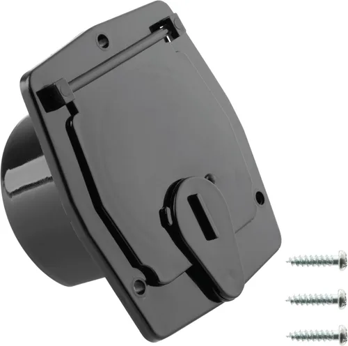 Vista 14 de Halotronics Escotilla redonda eléctrica de 4 1/4 pulgadas para cables de 30 amperios de RV (negra)