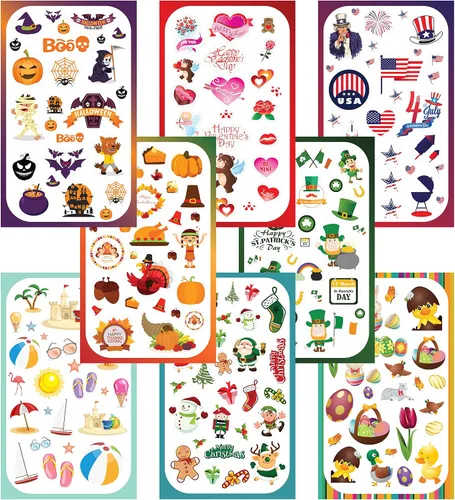 Vista 2 de Surtido de pegatinas para todo el año de Koobar: divertido surtido de diseños para todo el año (más de 400 pegatinas).