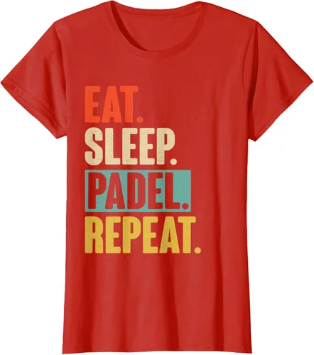 Vista 72 de Eat Sleep Padel Repeat - Camiseta de pádel retro vintage, Negro