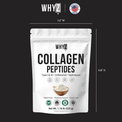 Vista 7 de Péptidos de colágeno bovino en polvo hidrolizados tipo I y III proteína, fuente criada en pastos alimentados con pasto, suplemento de colágeno sin