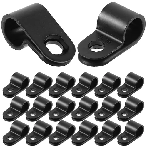 Vista 4 de iplusmile 100 clips de luz de cuerda estilo P clips de cable de montaje tipo R abrazaderas de cable de plástico para cable de pared, organizador