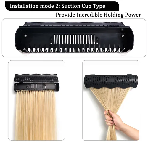 Vista 4 de 4 modos de instalación para extensiones de cabello utilizadas en múltiples ocasiones de trabajo, soporte de extensiones de cabello para peinar