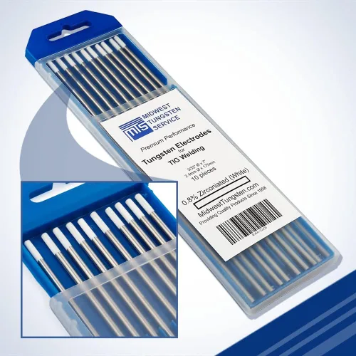 Vista 19 de Midwest Tungsten Service TIG Electrodos de soldadura de tungsteno paquete de 10 unidades (blanco - tungsteno con circonio 0.8% (WZ8, EWZ-0.8), 1/8