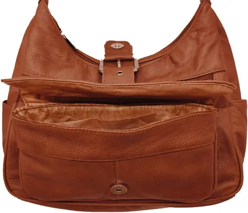 Vista 4 de Bolso Hobo de la aleta de la hebilla de cuero de la fie