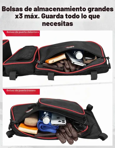 Vista 3 de KEMIMOTO UTV - Bolsas para puerta compatibles con modelos Maverick X3, color rojo, paquete de 4