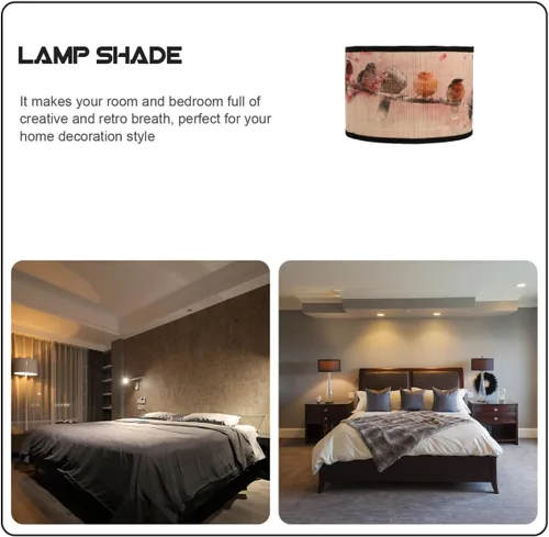 Vista 9 de Uonlytech Pantalla de bambú de 11.81 x 11.81 x 7.87 pulgadas, estilo chino, lámpara colgante para luces de techo, sala de estar, dormitorio