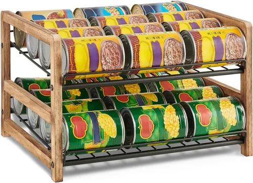 Vista 9 de DGWJSU Organizador de latas para despensa de 3 niveles, organizador de almacenamiento de latas para despensa, organizador de latas de refresco