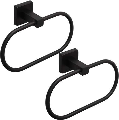 Vista 12 de TocTen Toallero de mano para baño, toalla de pared con estante de madera, toallero de mano de metal de alta calidad, accesorios de baño, colgador