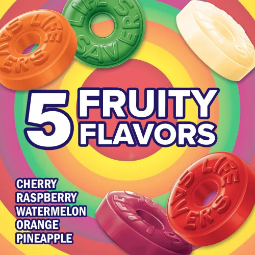Vista 5 de LIFE SAVERS Paquete a granel de caramelos duros de 5 sabores, rollo de 1.14 onzas (paquete de 20)