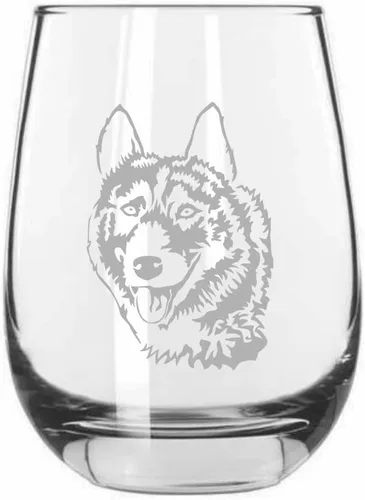 Vista 44 de Shar Pei (chino) - Vaso de vino sin tallo grabado para perro, 15.25 onzas