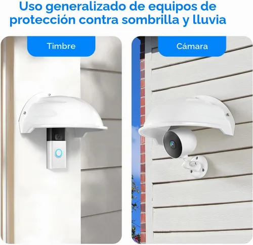 Vista 4 de Paquete de 3 cubiertas universales para cámara de exterior, protección contra el sol y la lluvia, para anillo nido, cubierta protectora de plástico