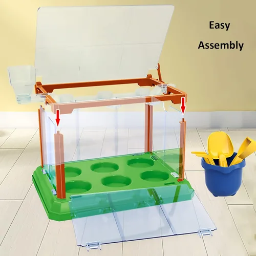 Vista 8 de EXBEPE Kit de jardinería para niños, kit de terrario de cultivo de invernadero, juego de cultivo de plantas, descubrimiento, regalo educativo