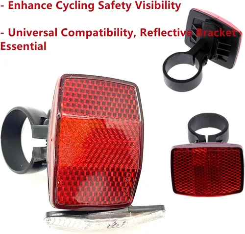 Vista 3 de Kit de 2 reflectores traseros de bicicleta, manillar de bicicleta impermeable y tija de sillín reflectante para seguridad vial Waterproof, Bicycle