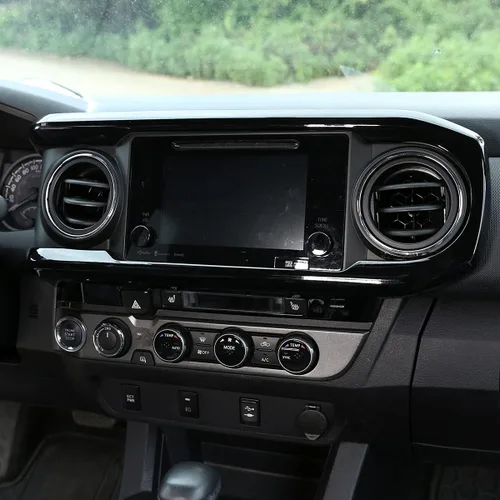 Vista 3 de YIWANG - Cubierta para panel de salpicadero de consola central de ABS para Toyota Tacoma 2016-2020, accesorios de coche de conducción izquierda Negro