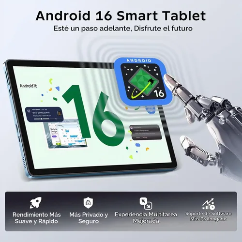 Vista 2 de Tablet Android 16 de 11 pulgadas con teclado, 24 GB de RAM + 256 GB de ROM (expansión de 2 TB), T7250 Octa-Core, pantalla IPS FHD de 1920 x 1200