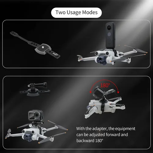 Vista 3 de Hanatora Soporte de montaje de expansión de cámara con adaptador para DJI Mini/Mavic Drone, accesorios de soporte de conector de cámaras deportivas