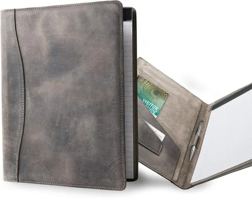 Vista 10 de PEGAI Padfolio personalizado hecho a mano 100% cuero, organizador de bloc legal para negocios, escuela, oficina, conferencia, resistente, piel