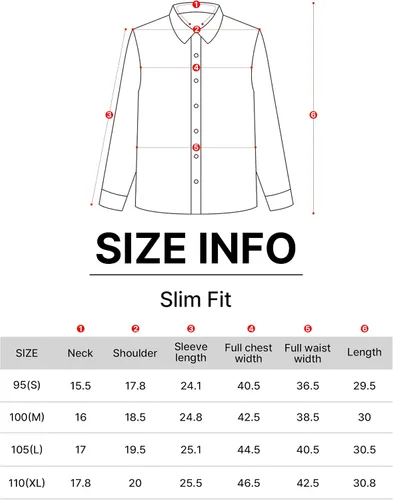 Vista 6 de Riniko Kim Camisa de manga larga Oxford de corte entallado para hombre, 100% algodón