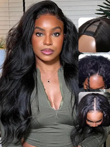 Vista 23 de UNICE Yaki Straight Pelucas Frontales de Encaje 13x4 de Cabello Humano con Cordón Pre Everything Sin Pegamento Peluca Frontal de Cabello Humano Pre