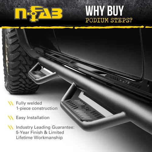 Vista 3 de RealTruck Podium LG Steps para Toyota Tacoma Longitud de Cabina, Acero Inoxidable, Negro Texturizado HPT1580CC-TX Compatible con Toyota Tacoma