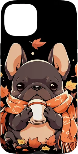 Vista 9 de French Bulldog Fall Autumn Pumpkin Spice Latte Frenchie Dog Case for iPhone 17