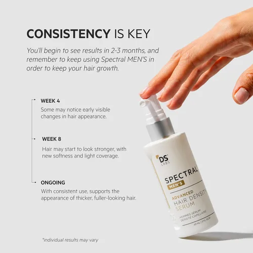 Vista 8 de DS Labs Spectral Suero para la Densidad Capilar Masculina (anteriormente Spectral.DNC-N), 60mL - Tratamiento Ligero de Uso Diario para un Cabello