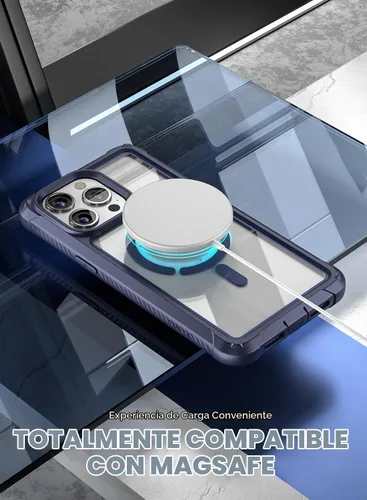 Vista 4 de Poetic Guardian MagPro - Funda para iPhone 15 Pro Max de 6.7 pulgadas, [compatible con MagSafe], [probada en caídas de grado militar de 20 pies] Azul