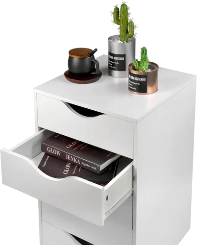 Vista 7 de EDGEWOOD Archivador vertical de 5 cajones, organizador de madera para debajo del escritorio, 16 pulgadas de profundidad x 16 pulgadas de ancho x 26