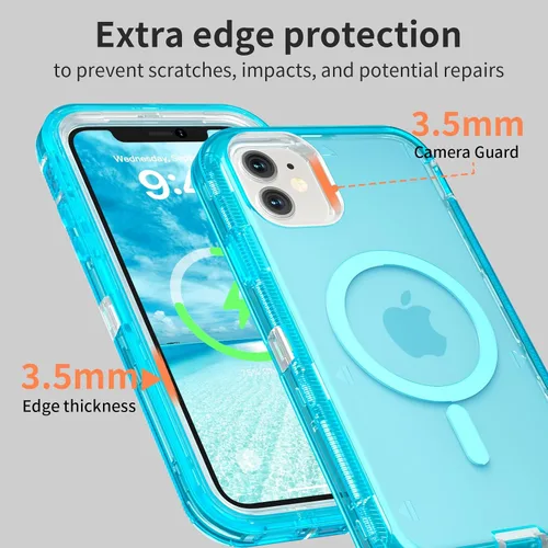 Vista 6 de Follaroma Funda para iPhone 11, Compatible con MagSafe, Fundas de Teléfono de Protección Resistente a Prueba de Golpes de Servicio Pesado