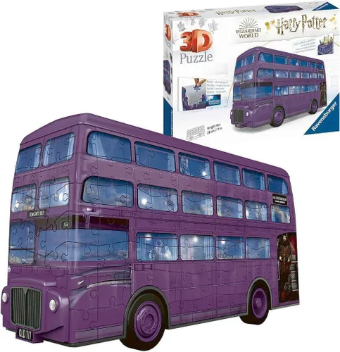 Vista 3 de Ravensburger Regalos de Harry Potter, rompecabezas 3D de Knight Bus para niños de 8 años en adelante, 216 piezas, no requiere pegamento