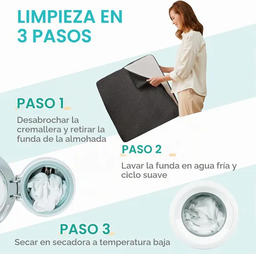 Vista 6 de Bedluxe - Almohada en forma de cuña, almohada de cuña de cama de 8 pulgadas, almohada elevada para el cuerpo para el apoyo de la espalda, reflujo