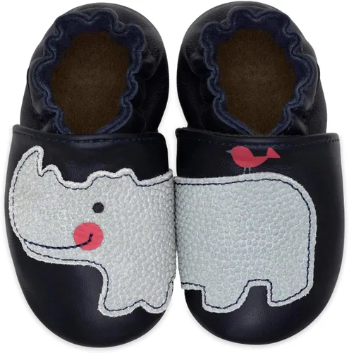 Vista 41 de Robeez Zapatos de cuna con suela suave antideslizantes para bebés varones y unisex, pantuflas mocasines para bebés y niños pequeños, 0-24 meses Lino