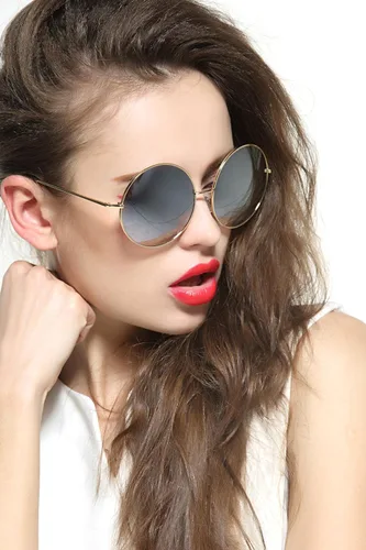 Vista 3 de GEELOOK Round Sunglasses for Women Men Classic Oversized Circle Mirrored Hippie Hipster Polarized Sunglasses Metal Frame