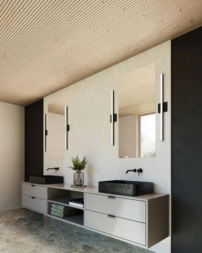 Vista 7 de Sonneman Modern Lighting 2769.25 Stix - Lámpara LED lineal para tocador de pared o techo para baño o dormitorio, se instala horizontal o vertical