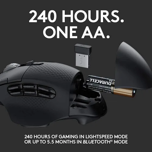 Vista 5 de Logitech G G604 Lightspeed - Mouse inalámbrico para juegos con 15 controles programables, hasta 240 horas de duración de la batería, modos